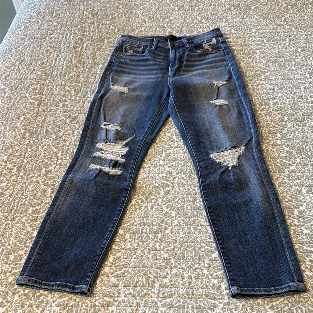 Buckle Black Distressed Mom Jeans